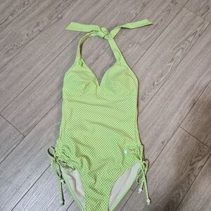 Triumph Green Checkered Halter Swimsuit
